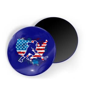 Ice Hockey Player Usa Country Flag Us Puck United States Funny Gift Magnet