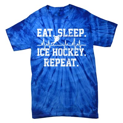 Ice Hockey Player Vintage Heartbeat Meaningful Gift Tie-Dye T-Shirt