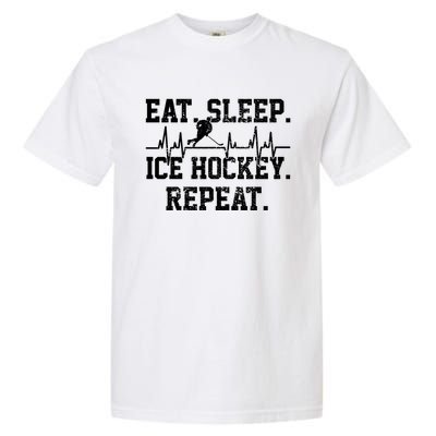 Ice Hockey Player Vintage Heartbeat Meaningful Gift Garment-Dyed Heavyweight T-Shirt