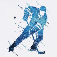 Ice Hockey Player Button