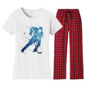 Ice Hockey Player Women's Flannel Pajama Set