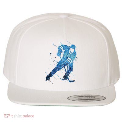 Ice Hockey Player Wool Snapback Cap