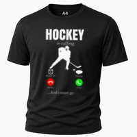 Ice Hockey Puck Hockeyplayer Player Cooling Performance Crew T-Shirt