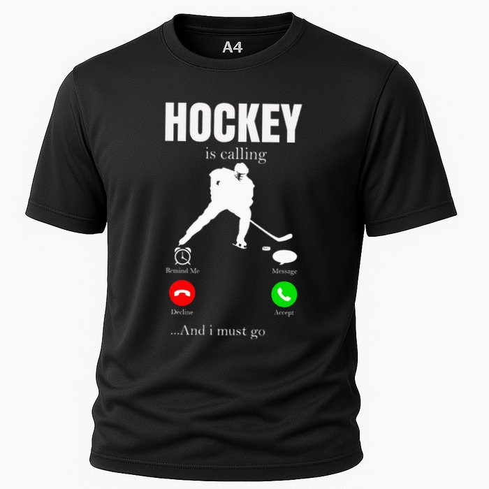 Ice Hockey Puck Hockeyplayer Player Cooling Performance Crew T-Shirt