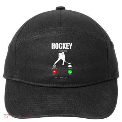 Ice Hockey Puck Hockeyplayer Player 7-Panel Snapback Hat