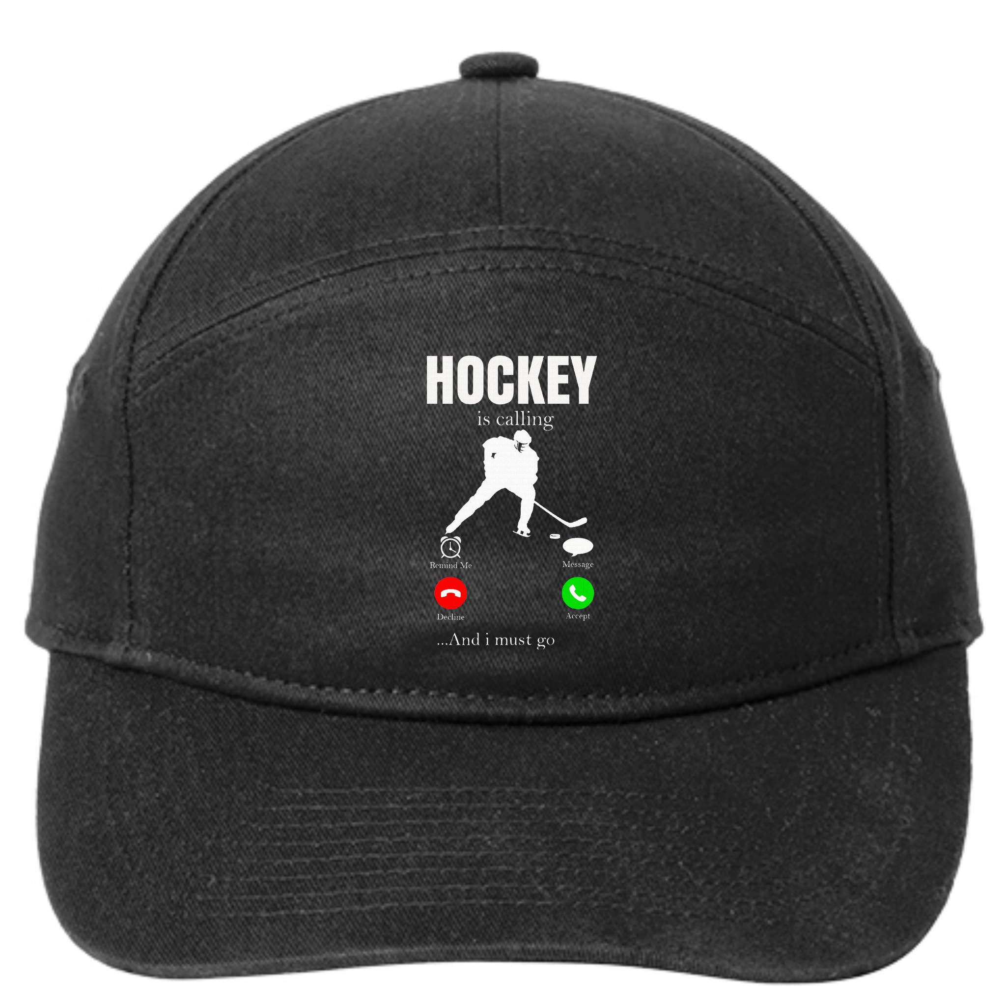 Ice Hockey Puck Hockeyplayer Player 7-Panel Snapback Hat