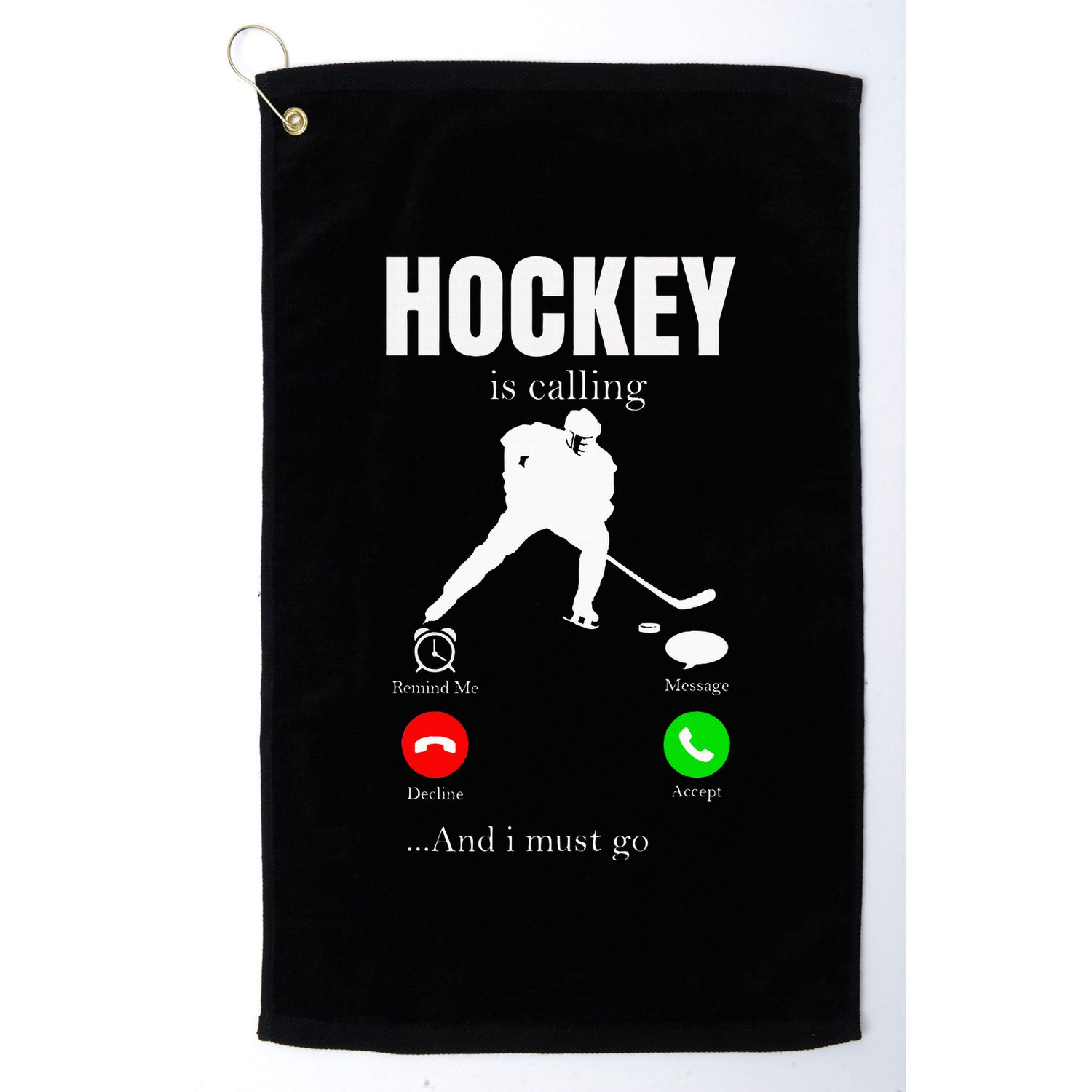 Ice Hockey Puck Hockeyplayer Player Golf Towel