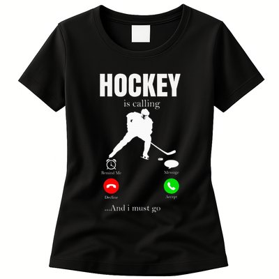 Ice Hockey Puck Hockeyplayer Player Womens T-Shirt