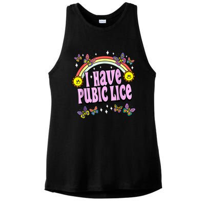 I Have Pubic Lice Funny Retro Offensive Inappropriate Meme Ladies PosiCharge Tri-Blend Wicking Tank