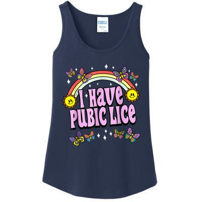 I Have Pubic Lice Funny Retro Offensive Inappropriate Meme Ladies Essential Tank