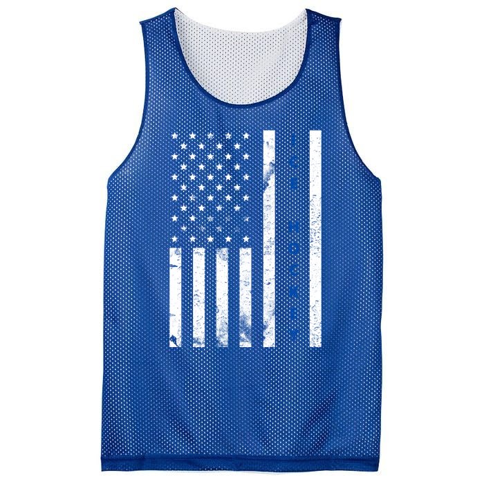 Ice Hockey Proud Usa Flag Vintage Ice Hockey Gift Mesh Reversible Basketball Jersey Tank