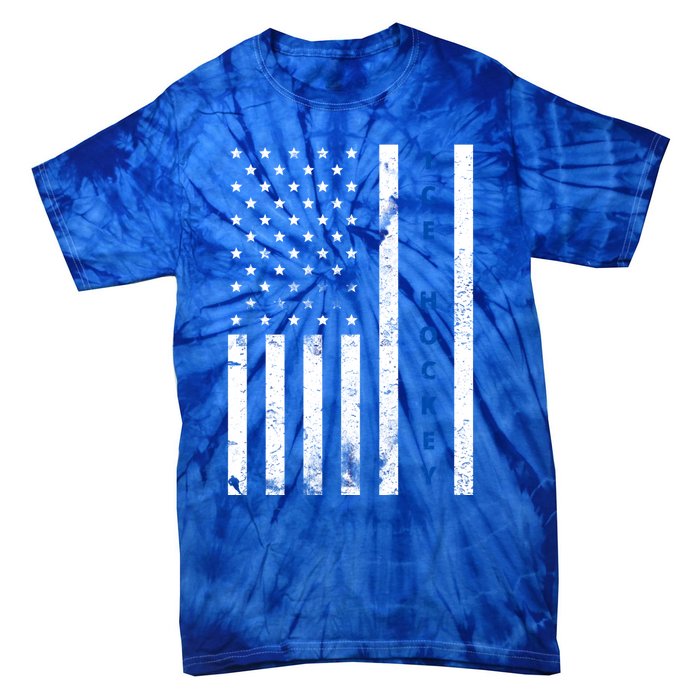 Ice Hockey Proud Usa Flag Vintage Ice Hockey Gift Tie-Dye T-Shirt