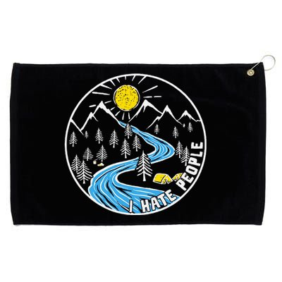 I Hate People Outdoor Vintage Camping Nature Lover Grommeted Golf Towel