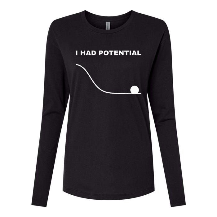 I Had Potential Funny Physics Science Womens Cotton Relaxed Long Sleeve T-Shirt