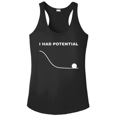 I Had Potential Funny Physics Science Ladies PosiCharge Competitor Racerback Tank