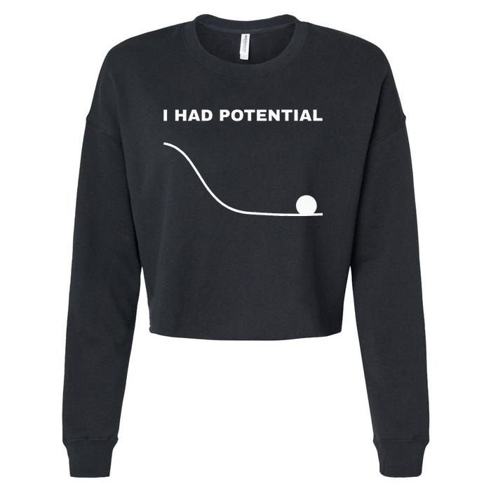 I Had Potential Funny Physics Science Cropped Pullover Crew