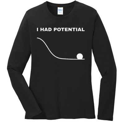 I Had Potential Funny Physics Science Ladies Long Sleeve Shirt