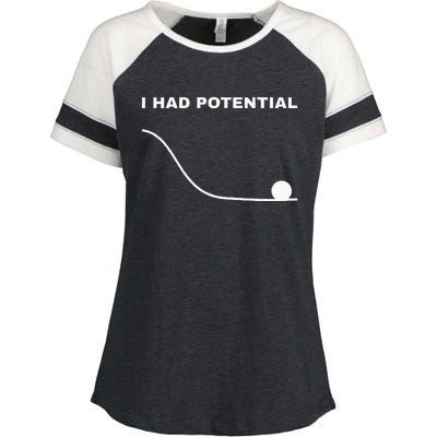 I Had Potential Funny Physics Science Enza Ladies Jersey Colorblock Tee