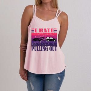 I Hate Pulling Out Retro Boating Boat Captain Gift Women's Strappy Tank