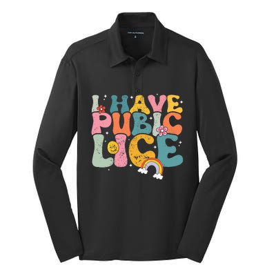 I Have Pubic Lice Groovy  Silk Touch Performance Long Sleeve Polo