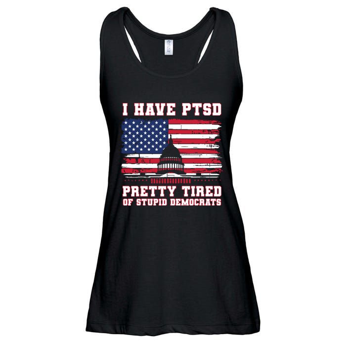 I Have Ptsd Pretty Tired Of Stupid Democrats Funny Politics Ladies Essential Flowy Tank