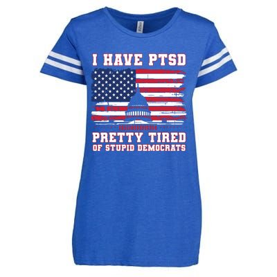 I Have Ptsd Pretty Tired Of Stupid Democrats Funny Politics Enza Ladies Jersey Football T-Shirt