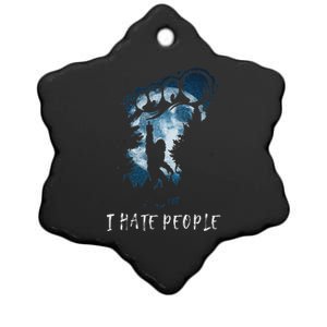 I Hate People Bigfoot Middle Finger Sasquatch Lovers Ceramic Star Ornament