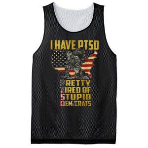 I Have PTSD Pretty Tired Of Stupid Democrats  Mesh Reversible Basketball Jersey Tank