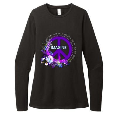 Imagine Hippie People Living Life In Peace Love Gift Womens CVC Long Sleeve Shirt