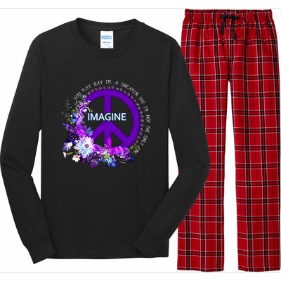 Imagine Hippie People Living Life In Peace Love Gift Long Sleeve Pajama Set