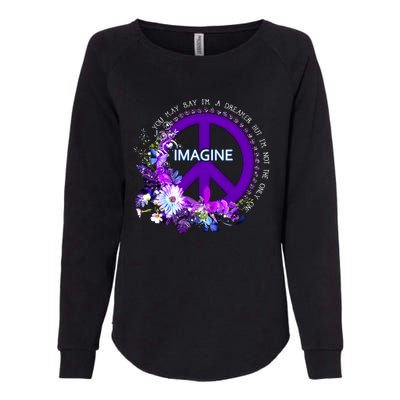 Imagine Hippie People Living Life In Peace Love Gift Womens California Wash Sweatshirt