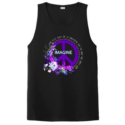 Imagine Hippie People Living Life In Peace Love Gift PosiCharge Competitor Tank