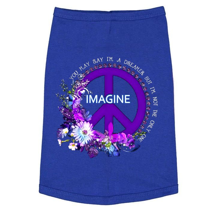 Imagine Hippie People Living Life In Peace Love Gift Doggie Tank