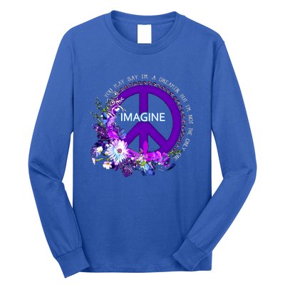 Imagine Hippie People Living Life In Peace Love Gift Long Sleeve Shirt