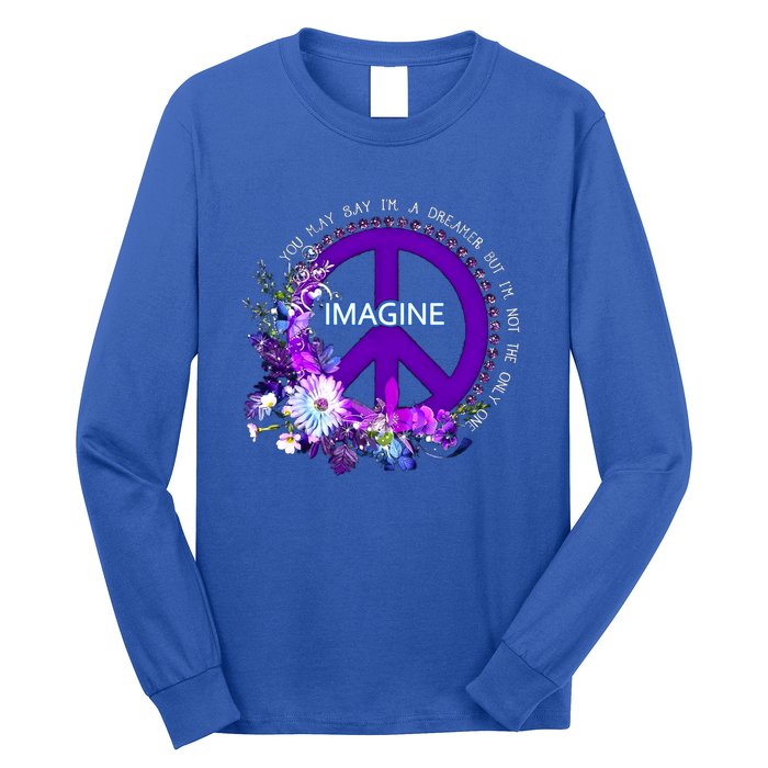 Imagine Hippie People Living Life In Peace Love Gift Long Sleeve Shirt