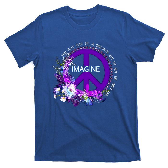 Imagine Hippie People Living Life In Peace Love Gift T-Shirt