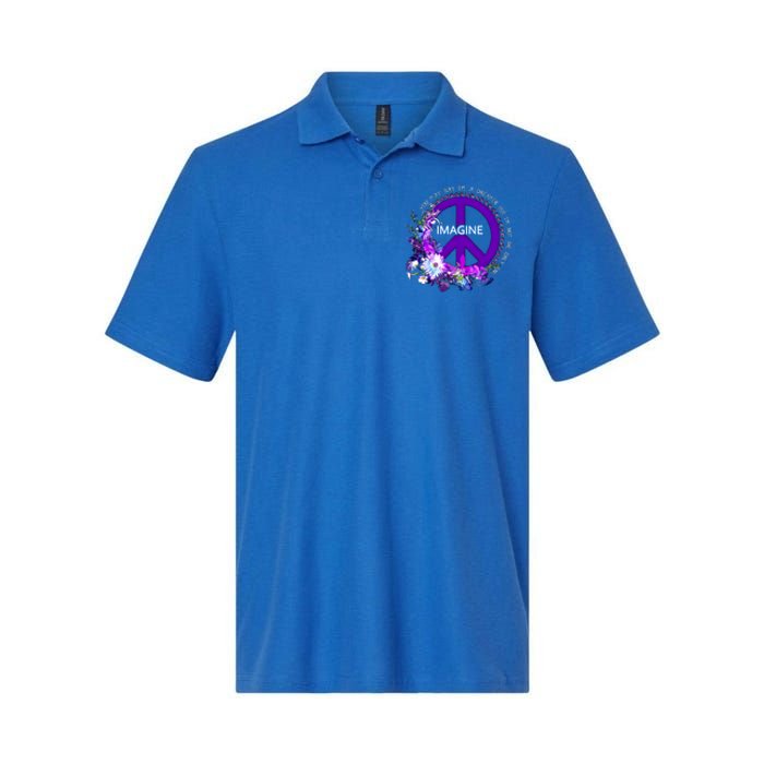 Imagine Hippie People Living Life In Peace Love Gift Softstyle Adult Sport Polo