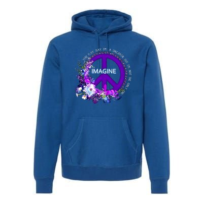 Imagine Hippie People Living Life In Peace Love Gift Premium Hoodie