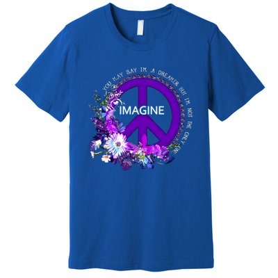 Imagine Hippie People Living Life In Peace Love Gift Premium T-Shirt