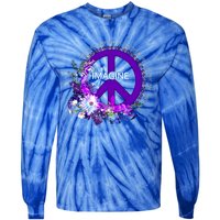 Imagine Hippie People Living Life In Peace Love Gift Tie-Dye Long Sleeve Shirt