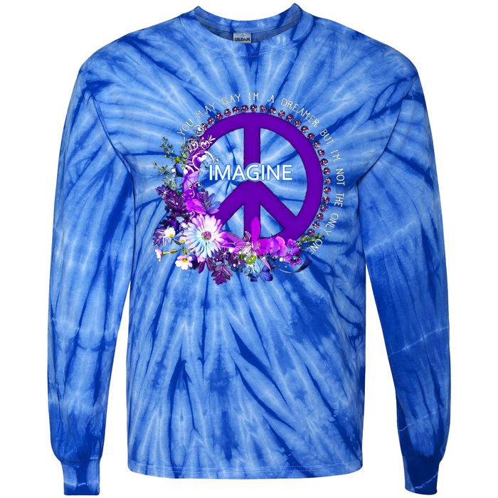 Imagine Hippie People Living Life In Peace Love Gift Tie-Dye Long Sleeve Shirt