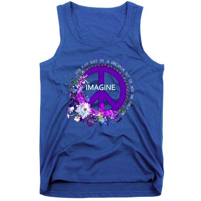 Imagine Hippie People Living Life In Peace Love Gift Tank Top