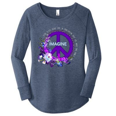 Imagine Hippie People Living Life In Peace Love Gift Women's Perfect Tri Tunic Long Sleeve Shirt