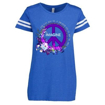 Imagine Hippie People Living Life In Peace Love Gift Enza Ladies Jersey Football T-Shirt