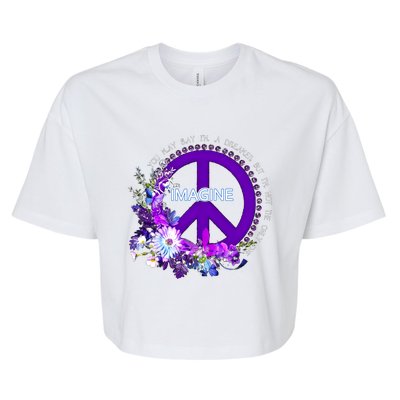 Imagine Hippie People Living Life In Peace Love Gift Bella+Canvas Jersey Crop Tee