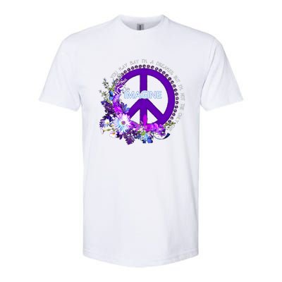 Imagine Hippie People Living Life In Peace Love Gift Softstyle CVC T-Shirt