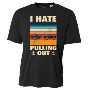 I Hate Pulling Out Retro Boating Boat Captain Gift Cooling Performance Crew T-Shirt