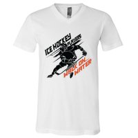 Ice Hockey Players Walk On Water Superpower Gift V-Neck T-Shirt