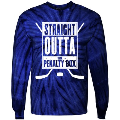 Ice Hockey Player Gift Straight Outta The Penalty Box Tie-Dye Long Sleeve Shirt