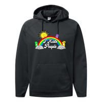 I Hate People Rainbow Printed Graphic Performance Fleece Hoodie